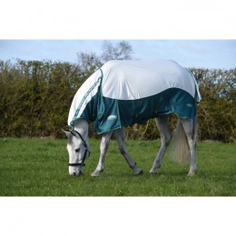 Weatherbeeta ComFiTec Green-Tec Airflow Mesh Combo Neck White/Dragonfly Blue