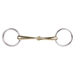 Q-essentials Single-jointed loose ring snaffle Argentaan