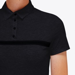 Cavalleria Toscana SS'23 Jersey Mesh S/S Button Up Training Polo Logo Tape Women