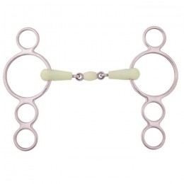 BR Double Jointed Four Ring Gag Apple Mouth 18 mm