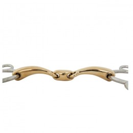 BR Double Jointed Three Ring Gag Soft Contact 12 mm Ø Centre Ring 70 mm