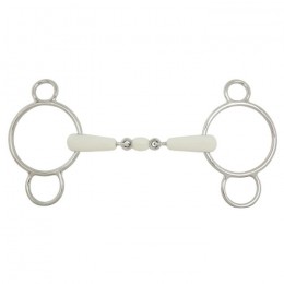 BR Double Jointed Three Ring Gag Combo Comfort 18 mm Ø Centre Ring 70 mm