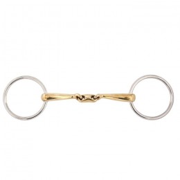 BR Double Jointed Loose Ring Snaffle Slightly Curved Soft Contact 14 mm