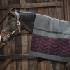 Kentucky Fleece Rug Heavy Square Fishbone Grey-Bordeaux