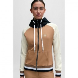 BOSS Equestrian SS'24 Signature Stripe Colour Block Zip Sweater Riva