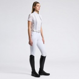 Cavalleria Toscana SS25 CT Perforated Jacquard and Jersey S/S Competition Shirt Women