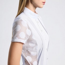 Cavalleria Toscana SS25 CT Perforated Jacquard and Jersey S/S Competition Shirt Women