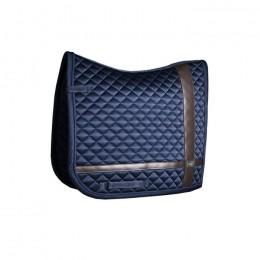 Equestrian Stockholm Dressage saddle pad Leather Deluxe Silver