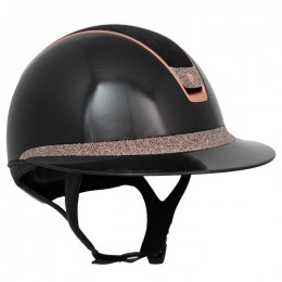 Samshield 2.0 Miss Shield Glossy Black Alacantara top Rose Trim Crystal Fabric Rose Blason Frontalband