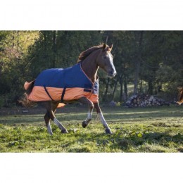 EQUITHÈME  Tyrex 600D Rain Rug Navy/Orange