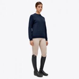 Cavalleria Toscana SS'23 CT Dash Cotton Pique Crew Neck Sweatshirt Women