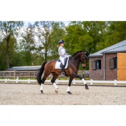 Mrs. Ros SS'24 Charmer Dressage Saddlepad Velvet Performance White