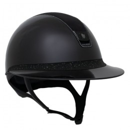 Samshield 2.0 Miss Shield Black glossy Alcantara top 300 swarovski Crystal Fabric Blason Frontalband
