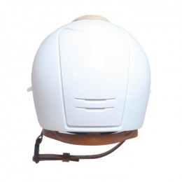 KEP Italia 2.0 Polish White Polo Shaded Swarovski Light Beige gold frame cognac strap