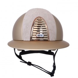 KEP Italia cromo 2.0 golden sand polo beige suede front rose swarovski