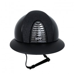 Kep Italia Cromo 2.0 Polish Black Star Front Textile Polo Visor Swarovski Frame Logo