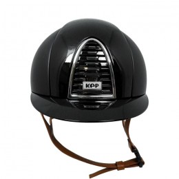 Kep Italia Cromo 2.0 black textile double polish cognac strap silver frame