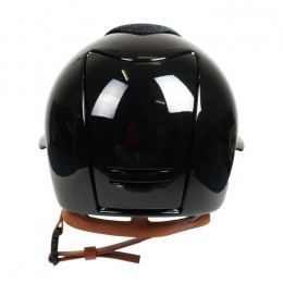 Kep Italia Cromo 2.0 black polish polo galassia front cognac strap silver frame