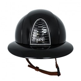 Kep Italia Cromo 2.0 Polish Black Polo Silver Swarovski frame Button Cognac Strap