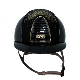 Kep Italia Cromo 2.0 Diamond Black Suede Shaded gold Swarovski gold frame en button taupe Strap