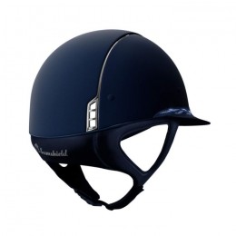 Samshield Miss shield Shadowmat blue Flower Swarovski frontal band Silver trim blason