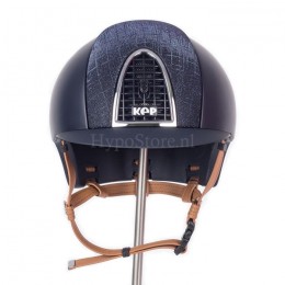 KEP Cromo T Blue with dark Galassia Glitter and cognac chinstrap