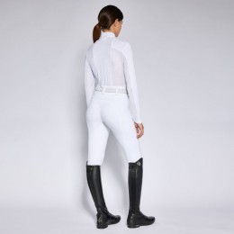 Cavalleria Toscana SS'24 CT Jersey Perforated Inserts L/S Button Competition Polo Woman