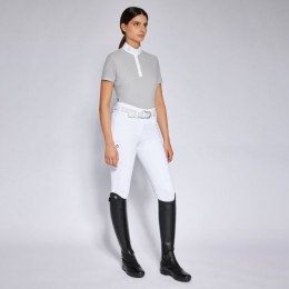 Cavalleria Toscana SS'24 CT Perforated Jersey S/S Button Competition Polo Woman