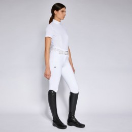 Cavalleria Toscana SS'24 CT Jersey Perforated Inserts S/S Zip Competition Polo Woman