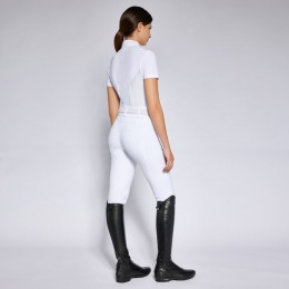 Cavalleria Toscana SS'24 CT Jersey Perforated Inserts S/S Zip Competition Polo Woman