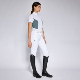 Cavalleria Toscana SS'24 CT Jersey Perforated Inserts S/S Zip Competition Polo Woman