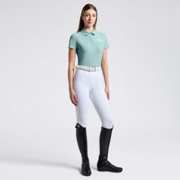 Cavalleria Toscana SS25 CT Jersey Pleated S/S Training Polo Tufted Logo Women