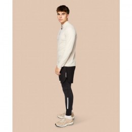 C'MON STUDIO Mens Quater Zip Longsleeve Shirt W. Reflective Print