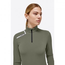 RG FW'23 Brushed Jersey Nylon Insert L/S Zip Training Polo Women