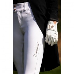 Samshield V-Skin Swarovski riding gloves white rose