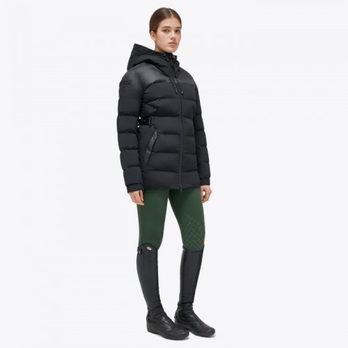 Cavalleria Toscana FW'23 CT Long Hooded Nylon Puffer Jacket Belt Women