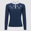 Cavalleria Toscana FW'23-Каратный трикотаж с принтом Mini Orbit, L / S, для девочек-поло на молнии Competition