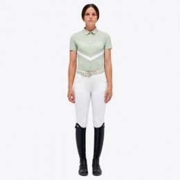 Cavalleria Toscana SS'23 Perforated Jersey S/S Zip Polo Solid Insert Women