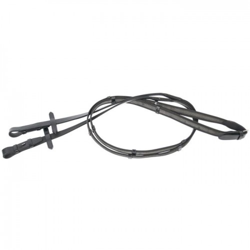 Harry's Horse Reins, supergrip with leather stops, full