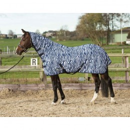 Harry's Horse Flysheet mesh with neck and surcingles, zebra french blue