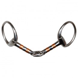 Harry's Horse Eggbut Double Jointed Snaffle copper rollers 13mm