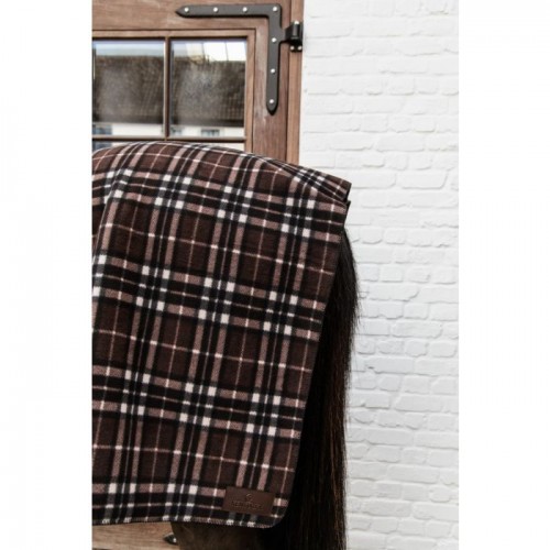 Kentucky Heavy Fleece Rug Square Check Printing Brown