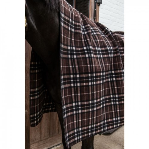 Kentucky Heavy Fleece Rug Square Check Printing Brown