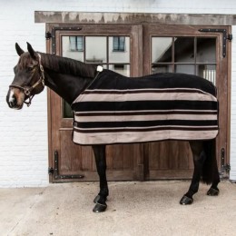 Kentucky Fleece Show Rug Heavy Stripes Brown/Beige