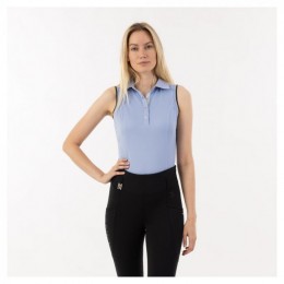 ANKY SS'24 Sleeveless Polo Shirt Blue Heron