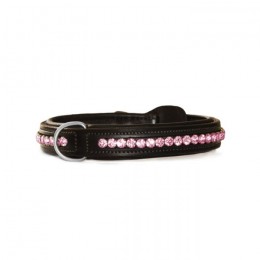 Equestrian Stockholm dog collar Pink