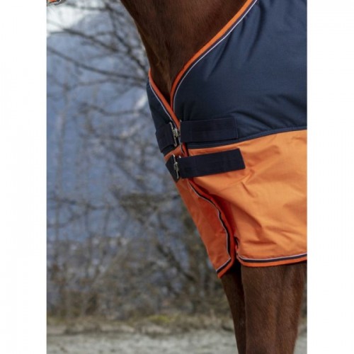 EQUITHÈME Tyrex 600D Rain Rug Navy/Orange