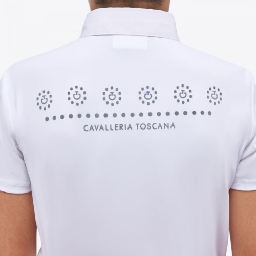 Cavalleria Toscana FW'23 CT S /S Трикотажное спортивное поло на молнии с принтом из флока для мальчиков