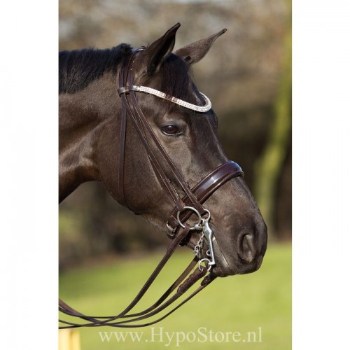 Premiera ''Prades'' Brown double bridle with crystal browband