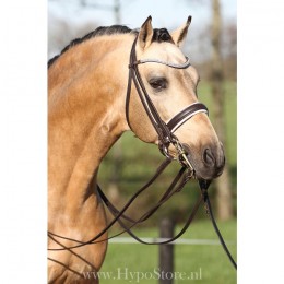 Premiera ''Levanto'' Brown / White padded double bridle with crystal browband